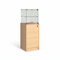 Slimline vitrine med underskab. Lås i vitrine og skab, ahorn, B46 x D46 x H148
