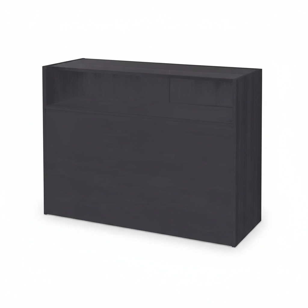 Slimline Disk, glasmodul, med 1/4 glasfront og skydelåger, sort, B 122 × D 46 × H 96 cm