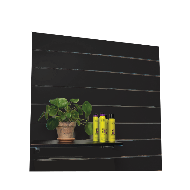 Uritettu paneeli - Boxel (120x 120 cm) k/ listoilla - Musta. 15 cm - 7 uraa. Urat molemmilla puolilla