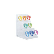 Pyöreä kelloesittely 8 kelloa varten. Akryyli. 263,5 x 20 x K33 cm.