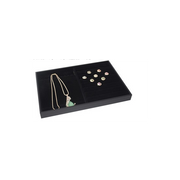 Smykkebakke til ringe & halskæder. Sort Flock