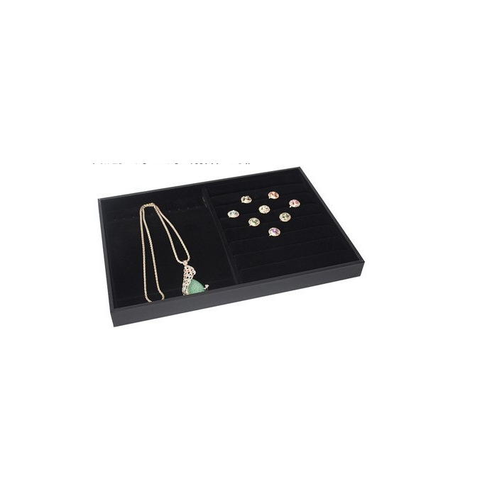 Koristeellinen tarjotin sormuille ja kaulakoruille. Musta Flock