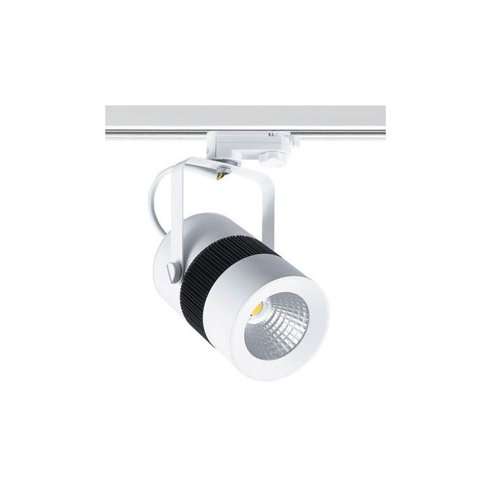 Lamp20 LED Spot 3-vaiheiselle kiskolle, LED-valonlähteellä, 20W, 24°, K4200, 1300-1400 lumenia, valkoinen.