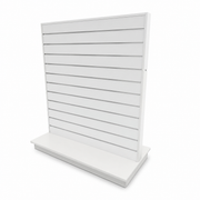 Gondol, dobbeltsidet, hvid, B124 x D61 x H132 cm. Rilleafstand 10 cm. Inkl. hjul
