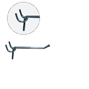 Alennuskoukku, T-/ura-paneeli ja reiällinen levy, galvanoitu, 5 cm, Ø 4 mm