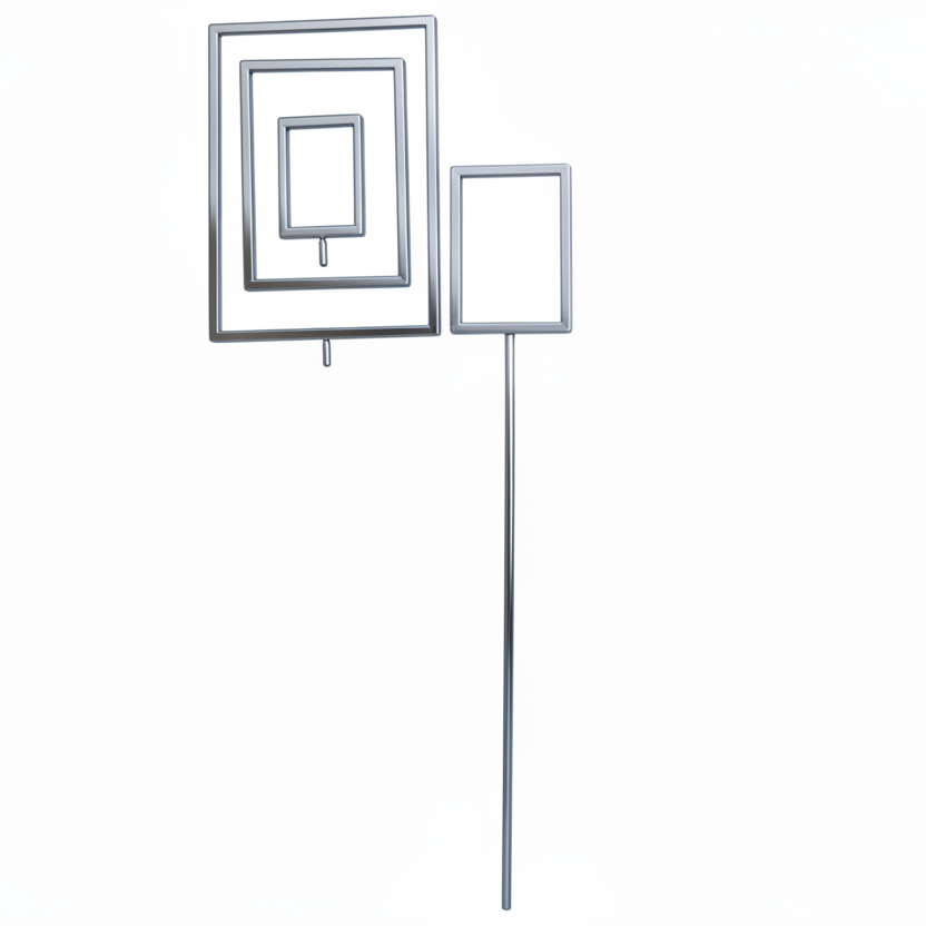 Kylttivistin kromattu, 70 cm. M/8 mm. Kierre. Kantalanka.