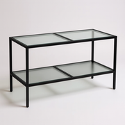 Luton, bord, med frostet glasplader, sort, 160 x 80 x H80 cm