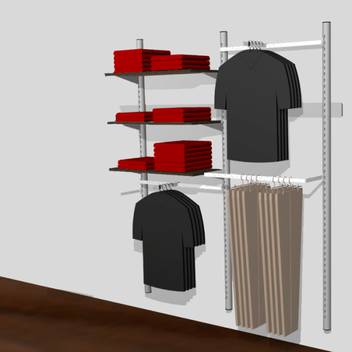 Pipe-line seinä alumiinia, kuten kuvassa. Valitse malli Ø 40 tai Ø 60