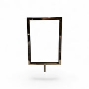 Skilteramme, A5, metal, krom.