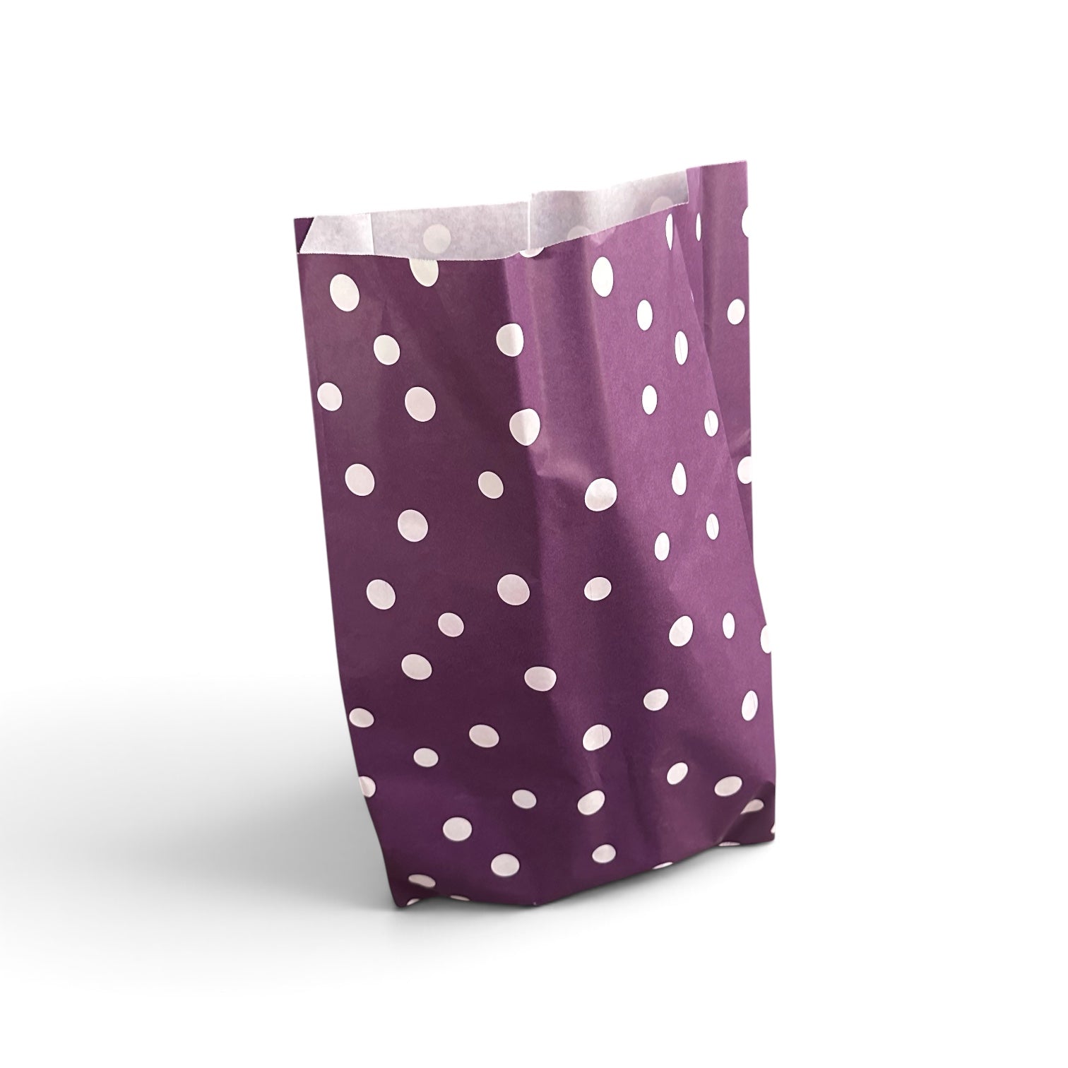 Gavepose, lilla med prikker. H49 cm. 250 stk.