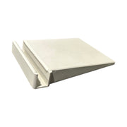 Muovinen pöytäpidike. L 6 x S 7,5 cm, kyltinteline, muovikehyksille, vaaleanharmaa