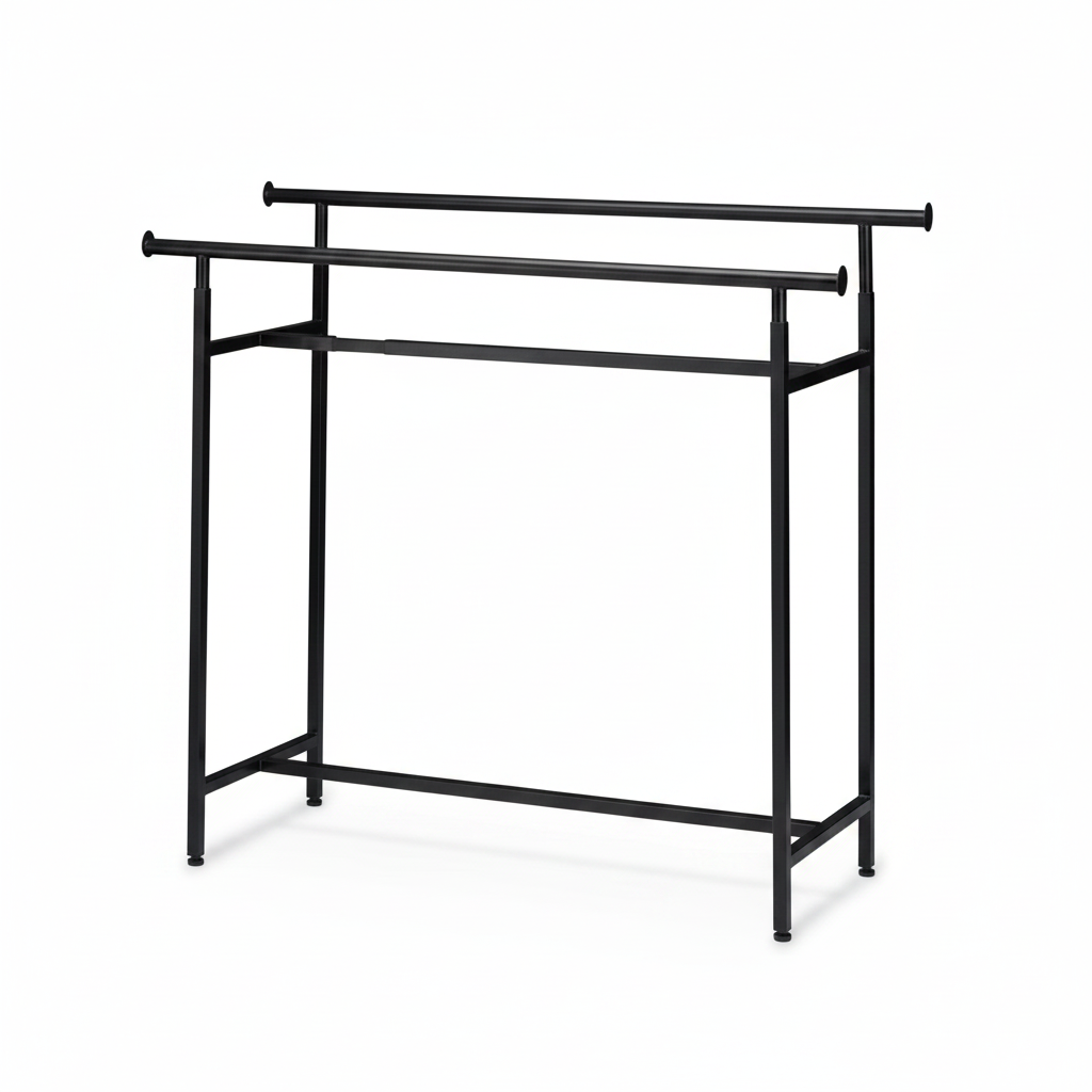 Twin, kaksinkertainen teline, korkeussäädettävä, musta, L150 x K122-170 cm
