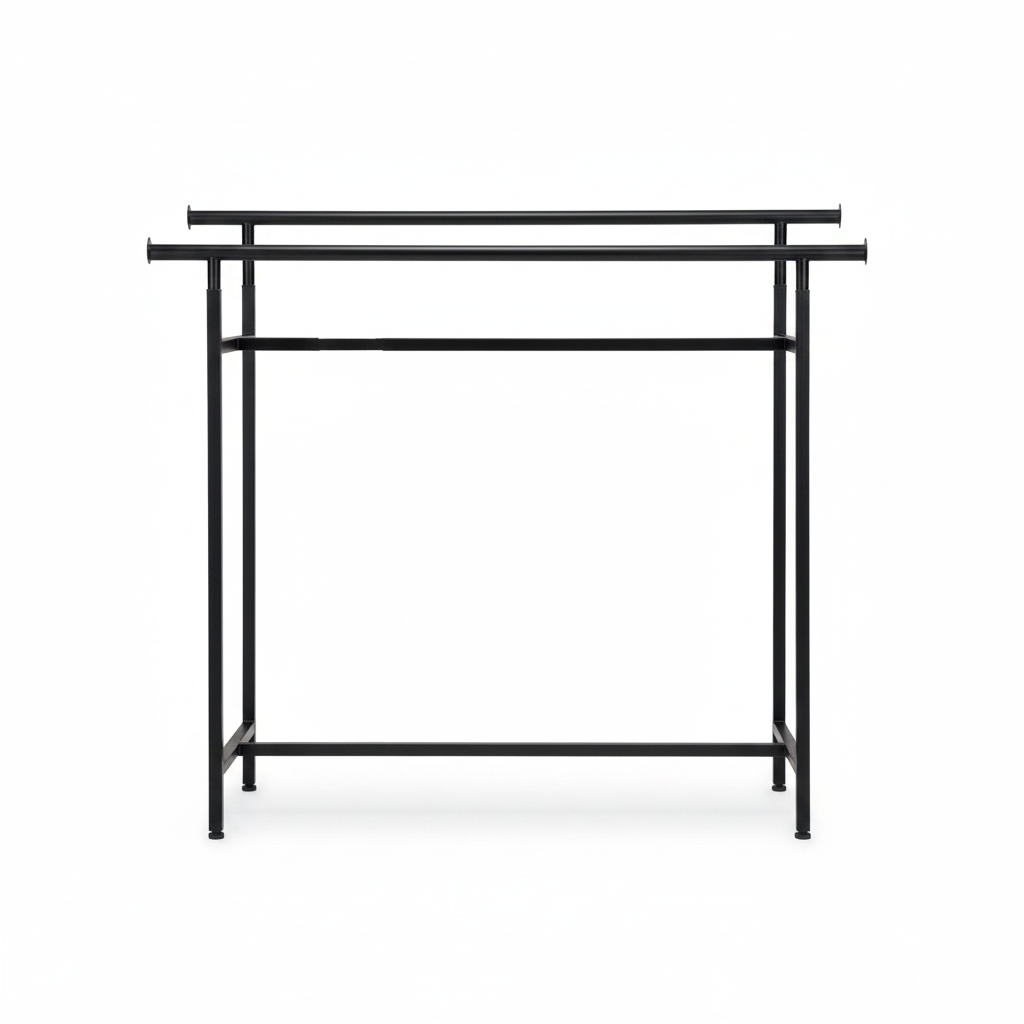 Twin, kaksinkertainen teline, korkeussäädettävä, musta, L150 x K122-170 cm