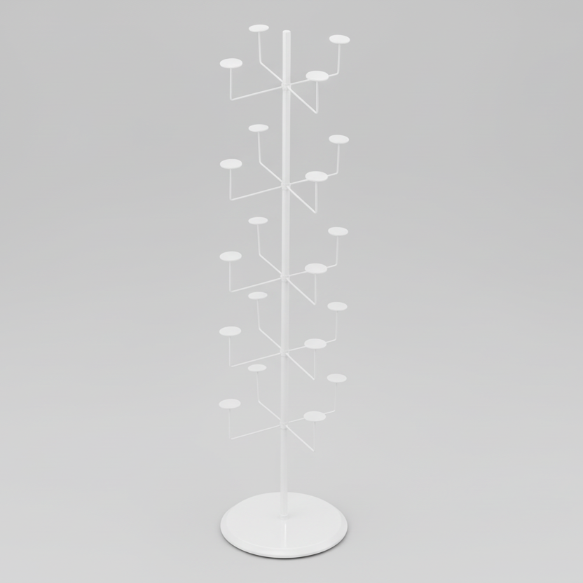 Hatteline, jossa 20 ripustinta - valkoinen