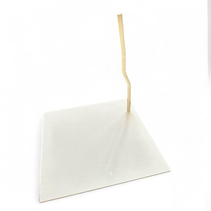 Pohjalevy ja laskospihdit 12,2 mm mallinukelle, metalli. Valkoinen. 32 x 32 cm.