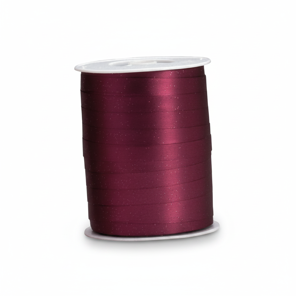 Gavebånd, mat metal bordeaux, 10 mm, rulle med 250 m