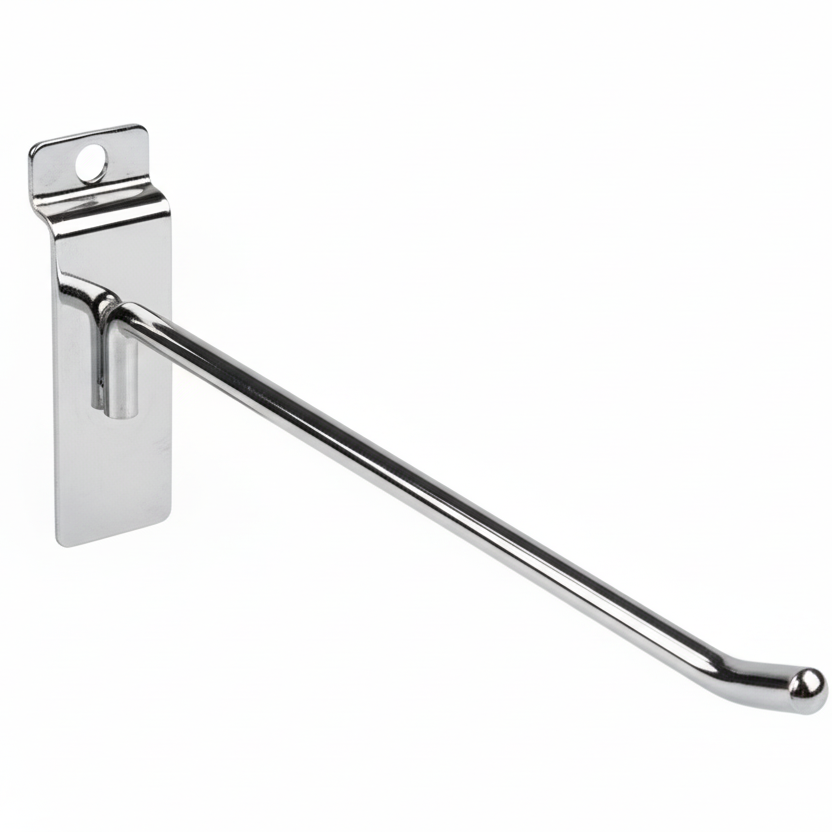 Kulmakoukku paneeliin, kromi, 15 cm