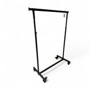 Näytetuote - vaatekappalestat, täysin taitettava, kumipyörillä, säädettävä, musta, B140-220 x K145-190 cm