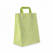 Paperikassi, raidallinen, limenvihreä, L 25 x S/P 14 x K 30 cm, pkt. 50 kpl, 80 g