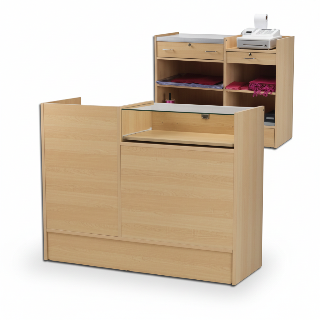 Slimline Disk, kombimodul, med glastop, inkl. 1 udtræksbakke, lille skuffe og 2 rum med 1 hylde hver, ahorn, H96 x B120 x D46 cm