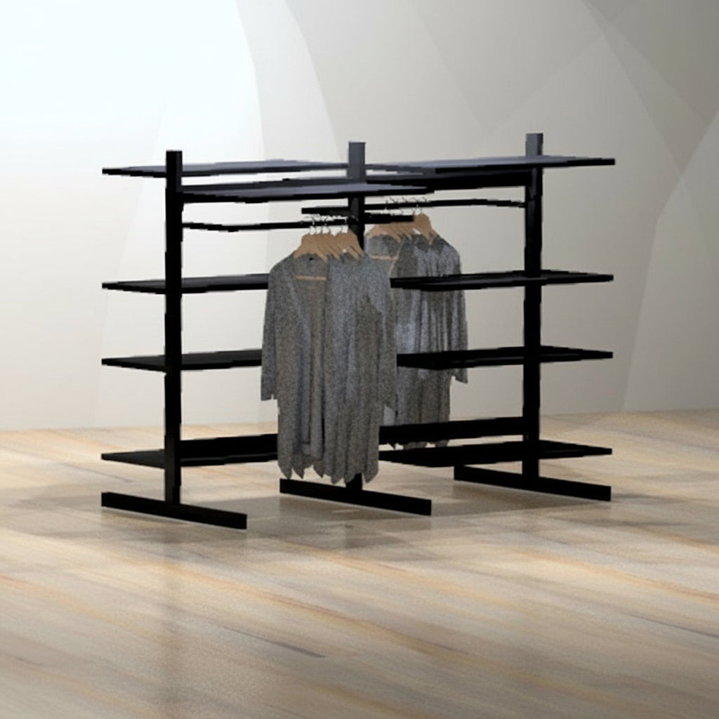 T-pylväs, musta, jalusta 75 cm, 140 cm