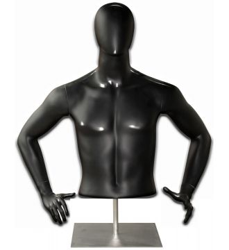 Sort high gloss herrebuste til borddisplay med faceless hoved