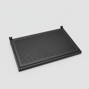 Hylly metallireiällisellä levyllä (59,5 x 37 cm) kourulevypaneelia varten - musta