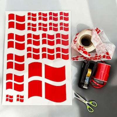 Juliste. Tanskan lippu, 50 x 70 cm - leikkausta varten