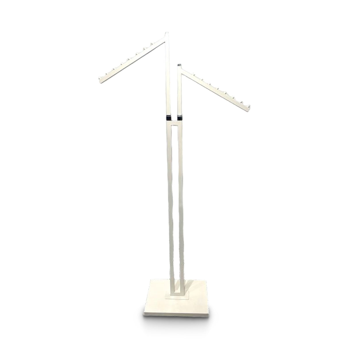 Joystativ, 2 skrå arme i hvid, hvidt stativ, 80 x 39 cm, H125-195 cm