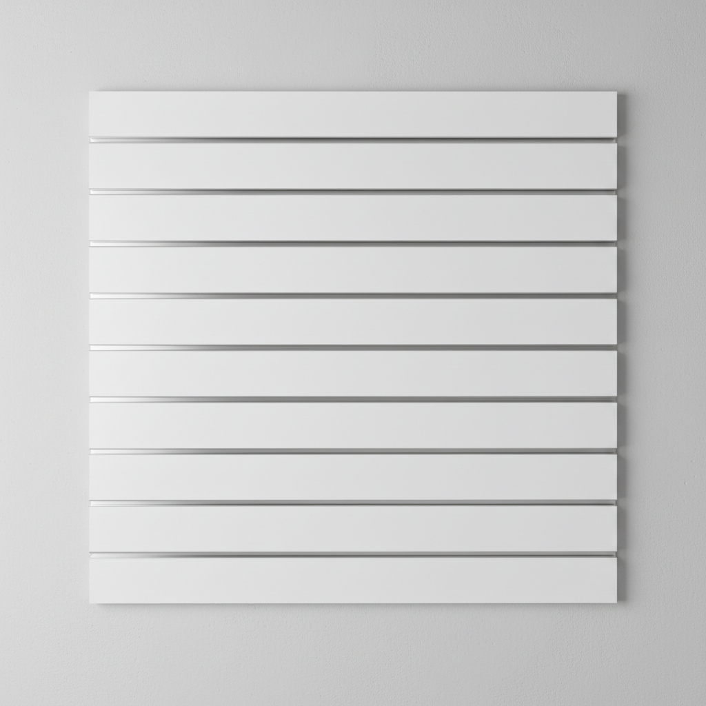 Kan du lave et hvidt Rillepanel (120x 120 cm) med alulister. 15 cm - 7 spor.