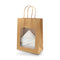 Papirpose. H 27,5 cm. M/ vindue. Gavepose - natur. 20 stk.