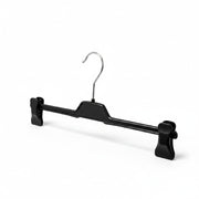SuperSellerS black plastic trouser hanger with adjustable clips and a silver metal hook, 36 cm length.