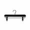 SuperSellerS 35cm black lacquered wooden trouser hanger with durable plastic clips and a moisture-resistant hook.