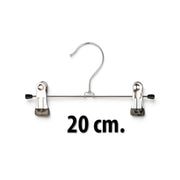 SuperSellerS 20 cm metal trouser hanger with strong clips and protective black rubber tips for children's clothing