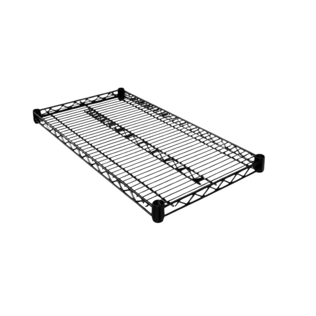 SuperSellerS Tubo black wire shelf measuring 91 x 46 cm for modular shelving systems with included brackets