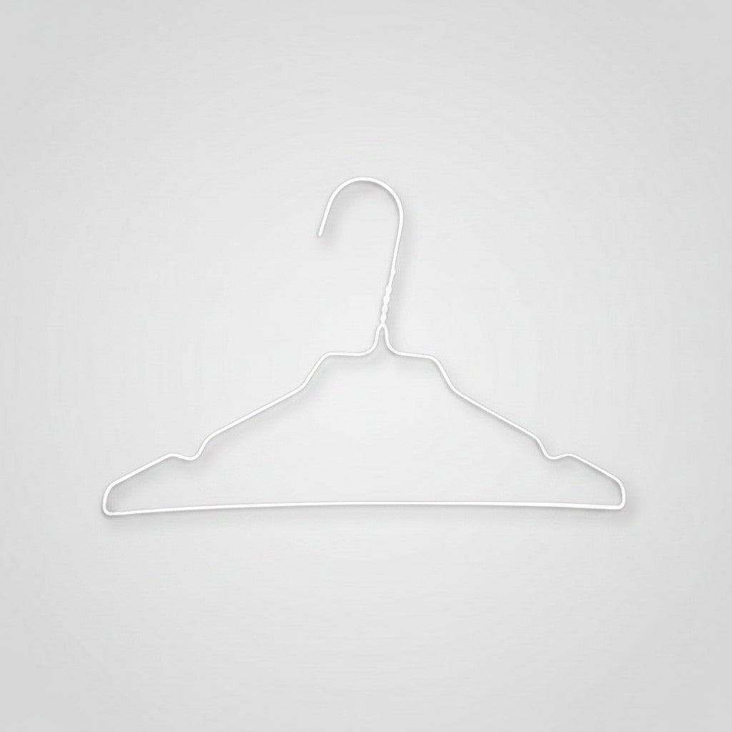 SuperSellerS white powder-coated metal children's clothes hanger, 33 cm wide with an 11 cm hook.